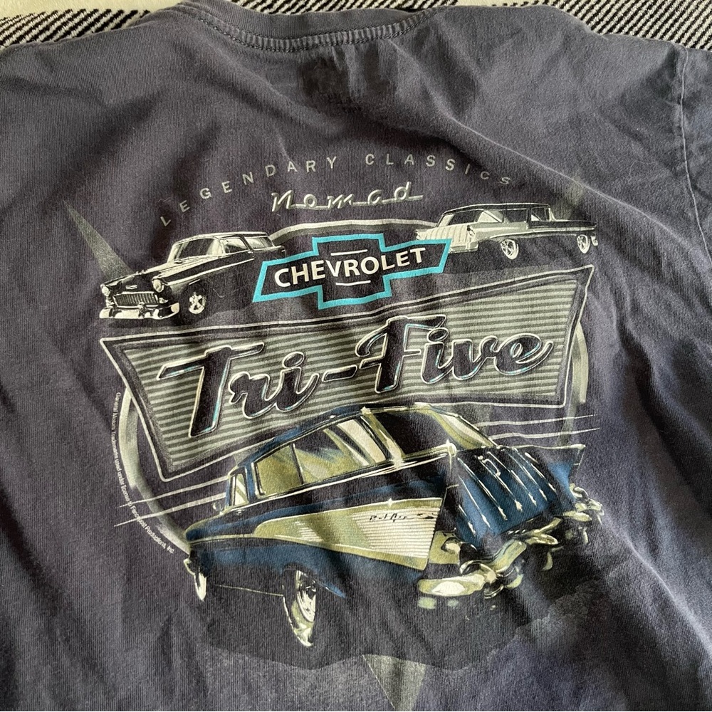 Newport Blue Chevrolet Nomad Tri-Five Graphic Tee - Men's Navy Shirt Size M